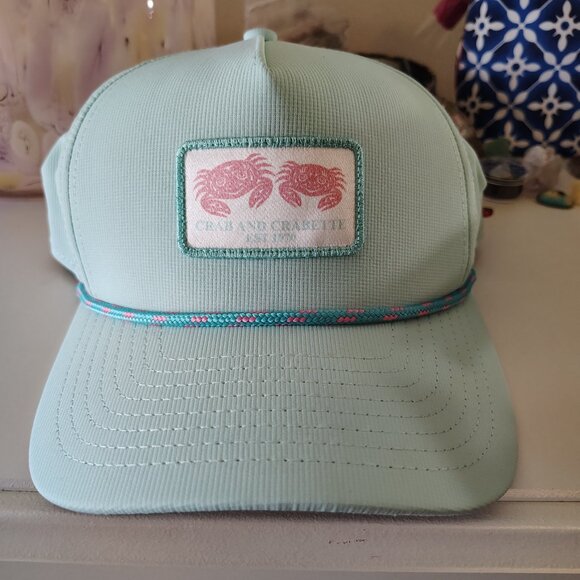 Crab and Crabette Robin's Egg Blue Snapback Trucker Baseball Hat Imperial - Picture 3 of 7